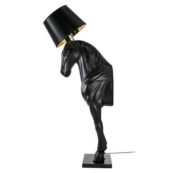 Lampa podłogowa KOŃ HORSE STAND M czarna - włókno szklane - Moosee